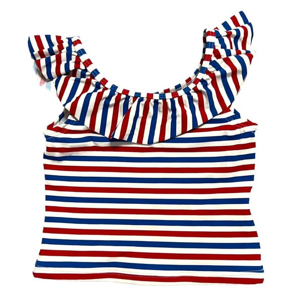 Hanna Andersson Sz 90 (3Y) Patriotic Striped Skirted Ruffle Tankini - Picture 2 of 11